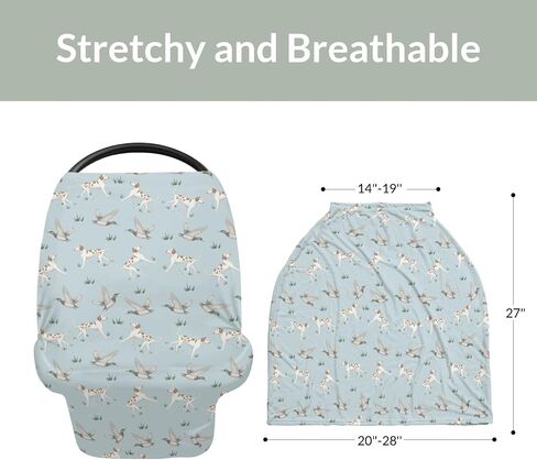 Camouflage Duck Hunting Car Seat Cover for Babies Green Mallard Ducks Plaids Stretchy 5-in-1 Cover Adjustable Car Canopy Cover Wild Ducks Nursery Breathable Nursing Cover-Up in Saudi Arabia