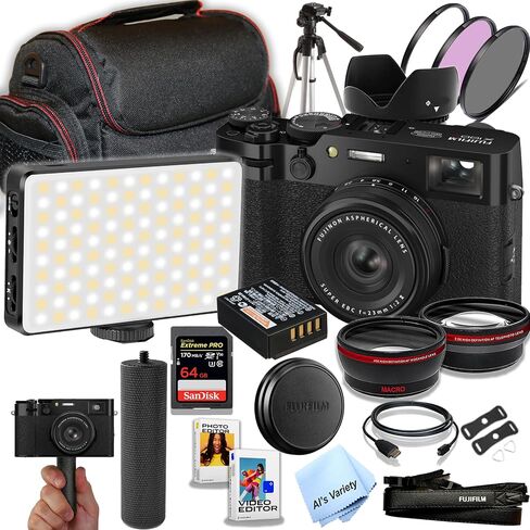 FUJIFILM X100VI Digital Camera (Black) + 64GB Exteme Memory +120 Led Fill Light +Lense +Filters + Tulip+ Case + Tripod + Stabilizing Grip + Software Pack +More (Content Bundle) in Saudi Arabia