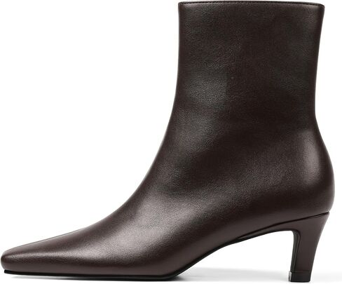 Mattiventon Fall Boots for Women Square Toe Kitten Heels Faux Suede Short Low Heel Dressy Ankle Bootice with Side Zip in Saudi Arabia