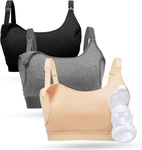 Momcozy Pumping Bra, Pumping Bra Hands Free All Day Wear Pumping & Nursing Bra in One Holding Breast Pump for Spectra, Medela in Saudi Arabia
