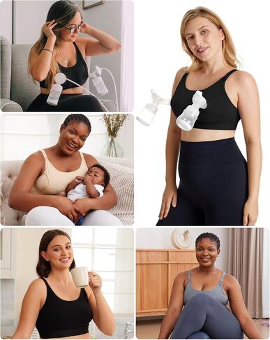 Momcozy Pumping Bra, Pumping Bra Hands Free All Day Wear Pumping & Nursing Bra in One Holding Breast Pump for Spectra, Medela in Saudi Arabia