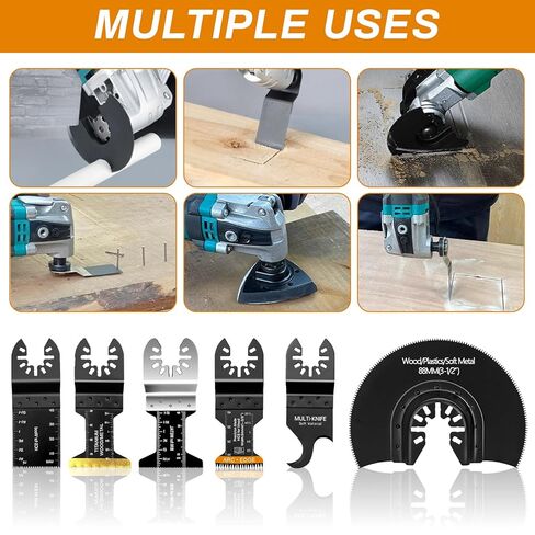 50 حزمة من شفرات الأدوات المتأرجحة - شفرات متعددة الأدوات من التيتانيوم، شفرات منشار متأرجحة للخشب والبلاستيك المعدني، مجموعات شفرات متعددة الأدوات تناسب ديوالت ريوبي بوش ميلووكي والمزيد in Kuwait