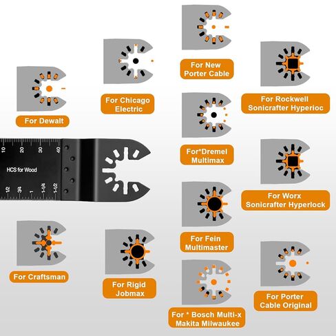 50 حزمة من شفرات الأدوات المتأرجحة - شفرات متعددة الأدوات من التيتانيوم، شفرات منشار متأرجحة للخشب والبلاستيك المعدني، مجموعات شفرات متعددة الأدوات تناسب ديوالت ريوبي بوش ميلووكي والمزيد in Kuwait