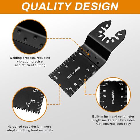 50 حزمة من شفرات الأدوات المتأرجحة - شفرات متعددة الأدوات من التيتانيوم، شفرات منشار متأرجحة للخشب والبلاستيك المعدني، مجموعات شفرات متعددة الأدوات تناسب ديوالت ريوبي بوش ميلووكي والمزيد in Kuwait