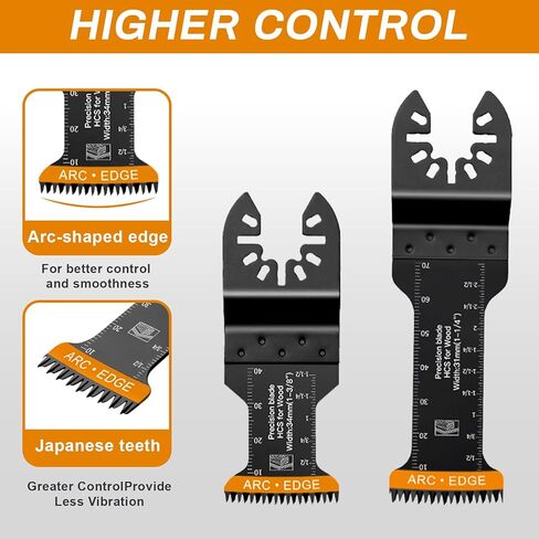 50 حزمة من شفرات الأدوات المتأرجحة - شفرات متعددة الأدوات من التيتانيوم، شفرات منشار متأرجحة للخشب والبلاستيك المعدني، مجموعات شفرات متعددة الأدوات تناسب ديوالت ريوبي بوش ميلووكي والمزيد in Kuwait