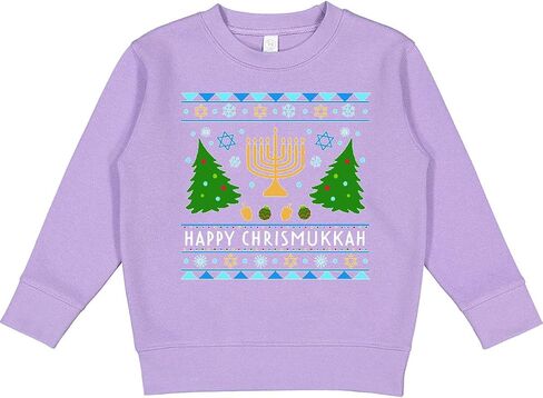 inktastic Happy Chrismukkah Sweater Style with Menorah and Toddler Sweatshirt in Saudi Arabia