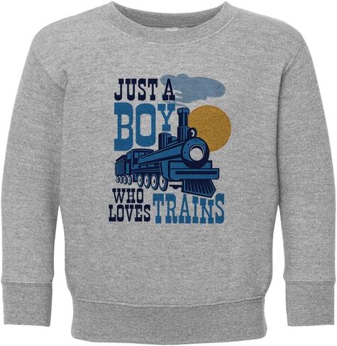 Just a Boy Who Loves Trains Kids Sweatshirt Toddler in Saudi Arabia