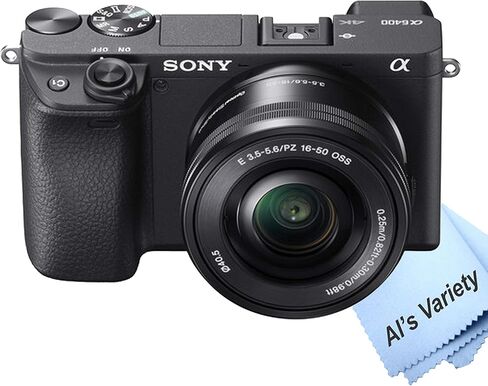 Sony a6400 Mirrorless Camera with 16-50mm Lens + 64GB Memory, Wireless Lavalier Microphones, Case, Gripster Tripod, Filters, LED Video Light and More (28pc Camera Bundle) in Saudi Arabia