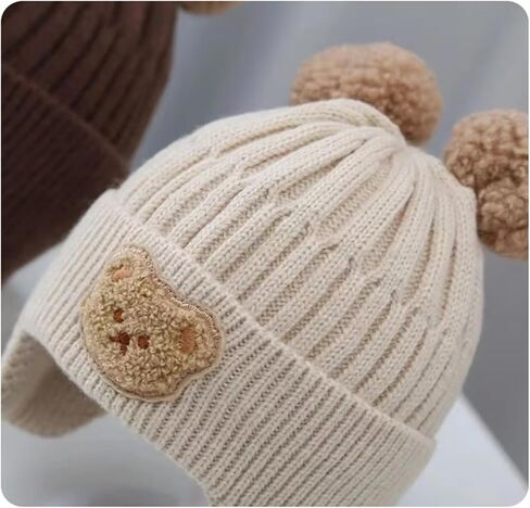Baby Beanie Cap Newborn Hats Kids Knit Caps Infant Winter Hat Crochet Earflap Hats Cute Soft Warm Knit Caps in Saudi Arabia