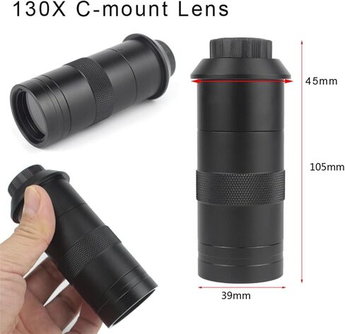 مجهر فيديو رقمي أحادي العين، كاميرا USB بدقة 48 ميجابكسل 4K 1080P HDMI، تكبير 130X، عدسة C-Mount للهاتف، أدوات إصلاح لحام PCB (أ) in Kuwait
