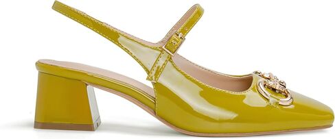 أحذية ماري جينس Slingback للنساء مغلقة بمقدمة مربعة أحذية بكعب مكتنز منخفض مع إبزيم وحزام الكاحل كاجوال للحفلات in Kuwait