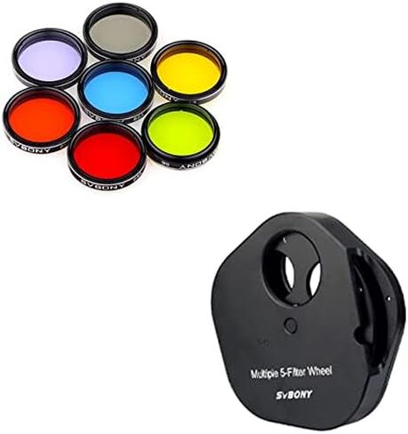 SVBONY Telescope Filter 1.25 inches Moon Filter CPL Filter, for Enhance Lunar Planetary Views Reduces Light Pollution, Bundle with SV133 Filter Wheel Multiple 5 Position Filter Wheel in Saudi Arabia