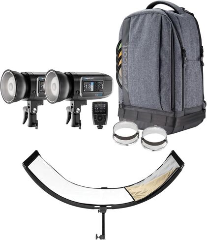 Westcott FJ400 II Strobe 2 Light Backpack Kit with FJ X3 S Wireless Trigger and Eyelighter Bundle (30 Items) in Saudi Arabia