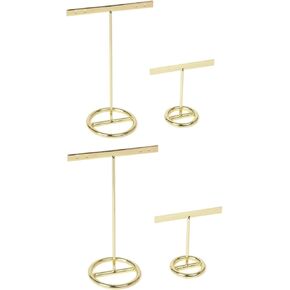 لونغ تاو 4 قطع حامل عرض الاقراط المعدنية الذهبية على شكل حرف T حامل اقراط حامل مجوهرات متدلي عرض المجوهرات رف معلق لعرض المجوهرات والتقاط الصور والتجزئة عبر الانترنت in Kuwait