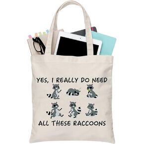 BDPWSS Raccoon Tote Bag Funny Raccoon Lover Gift Yes I Really Do Need All These Raccoons Cute Raccoon Gift Animal Lover Gift