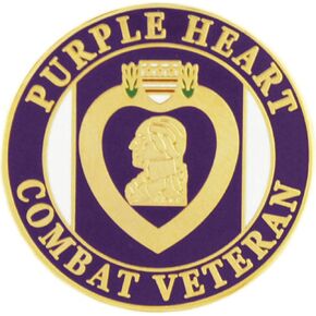 Wounded Warrior WW Purple Heart Combat Vet 1" Lapel Pin