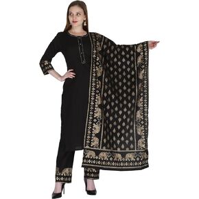 Women's Black Kurta Set with Dupatta