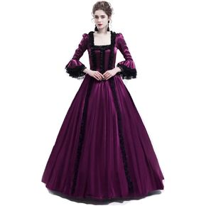 18th Century Old Fashioned Dress Long Halloween Party Costumes Women's Gothic Victorian Rococo Party Dresses