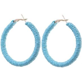 Boho Handmade Rattan Earrings Raffia Earrings Big Circle Woven Straw Wicker Hoop Earrings Big Round Earrings Bohemian Summer Gift For Women Girls