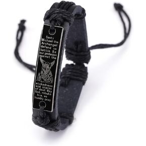 الكتاب المقدس الملهم الديني، آية الكتاب المقدس الملهمة للإيمان المسيحي، تشجيع سوار قابل للتعديل، سوار جلد مضفر من الجلد الإنجليزي هدية للرجال والأولاد والأب والابن والبنات in Kuwait