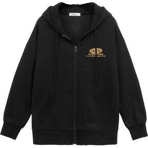 WINGSCLOGO Women's Drop Shoulder Oversized Fun Graphic Zip Up Hoodie in Saudi Arabia