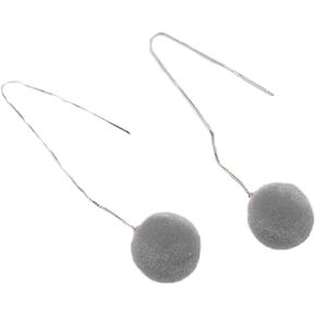 Flairs New York Faux Fur Pom Pom Tassel Drop Dangle Earrings Set