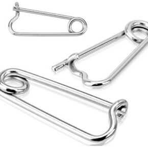 Safety Pin Nipple WildKlass Ring/Ear 316L Surgical Steel (Sold by Piece)