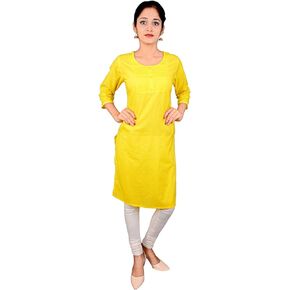 Indian Women's Plain Cotton Kurti Top By Chichi