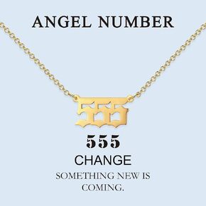 18k Gold Plated Stainless Steel Angel Number Necklaces Gold Necklace for Women Girls