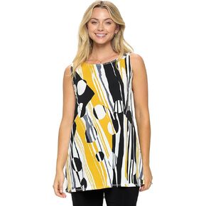 Jostar Women's Sleeveless Tank Top - Boat Neck Print Casual Soft T Shirts Blouse