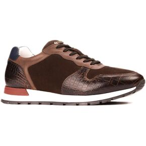 Carlos Santana Leather Hazel Reptile Sneakers for Men | Durable Rubber Outsole & Removable Cushioned Leather Footbed | with Multi-Color Back Panel
