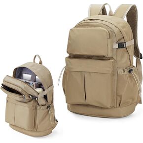 Travel Backpack For Women Men Airline Approved Carry On Backpack Waterproof Laptop backpack 15.6 Inch Lightweight Work College Backpack(Beige)