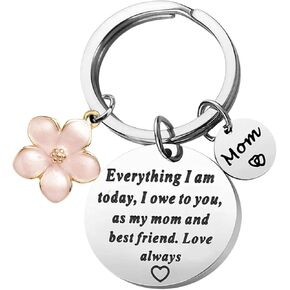 Mother’s Day Keychain Gifts Mom Gift from Daughter and Son for Birthday Best Mom Ever Love Always Keyring