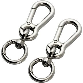 Metal Spring Snap Hooks Clip,Car Keys Keychain, 2 Pack Heavy Duty Keychains,Trigger Spring Swivel Buckles for Bags