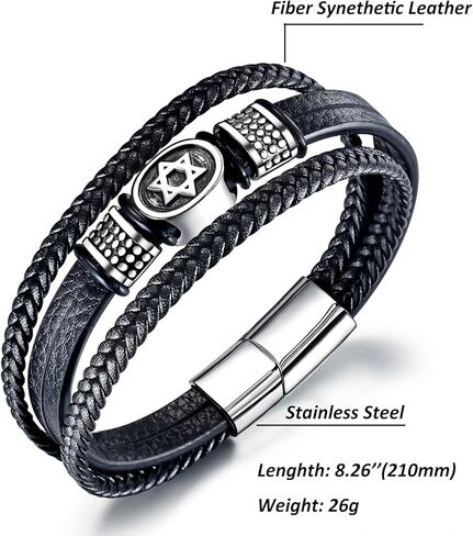 سوار VersaKits الرجالي مطرز و/أو جلد مضفر و/أو سوار ساحر من الفولاذ المقاوم للصدأ هدية للرجال in Kuwait