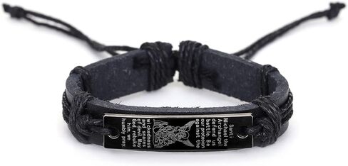 الكتاب المقدس الملهم الديني، آية الكتاب المقدس الملهمة للإيمان المسيحي، تشجيع سوار قابل للتعديل، سوار جلد مضفر من الجلد الإنجليزي هدية للرجال والأولاد والأب والابن والبنات in Kuwait