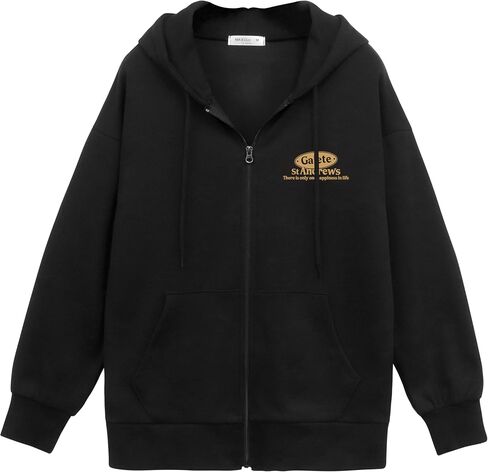 WINGSCLOGO Women's Drop Shoulder Oversized Fun Graphic Zip Up Hoodie in Saudi Arabia