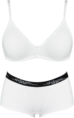 طقم حمالة صدر لاسلكية غير مبطنة من القطن من Varsbaby وسراويل داخلية بدون خياطة in Kuwait