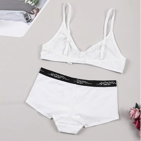 طقم حمالة صدر لاسلكية غير مبطنة من القطن من Varsbaby وسراويل داخلية بدون خياطة in Kuwait