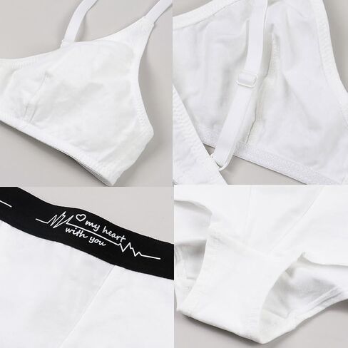 طقم حمالة صدر لاسلكية غير مبطنة من القطن من Varsbaby وسراويل داخلية بدون خياطة in Kuwait