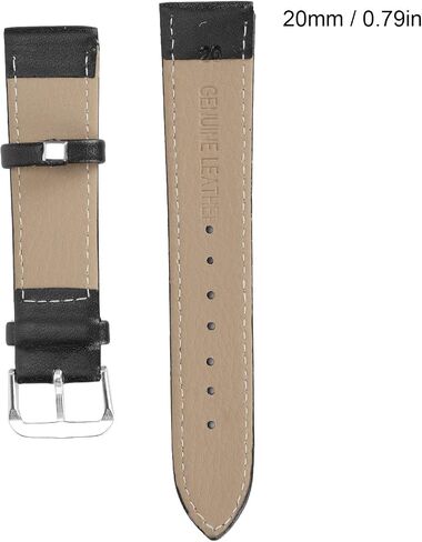 PU Leather Watch Bands, Adjustable Silica Gel Watch Band, Universal Replacement Watch Strap Part Accessory Classical Leather Watch Straps for Men and Women (20mm Black) in Saudi Arabia