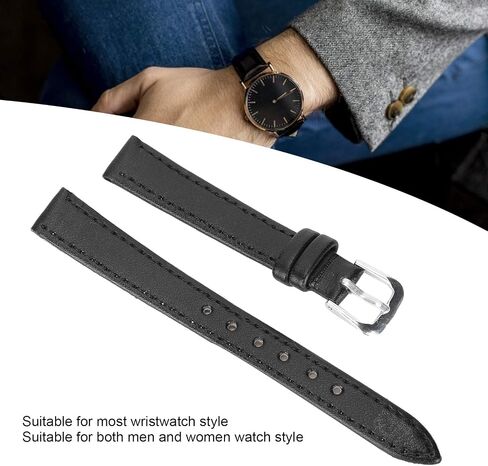 PU Leather Watch Bands, Adjustable Silica Gel Watch Band, Universal Replacement Watch Strap Part Accessory Classical Leather Watch Straps for Men and Women (20mm Black) in Saudi Arabia