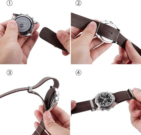 سوار ساعة بديل مزدوج الجوانب من الجلد الناعم سريع الفك مقاس 12 و14 و16 و18 و19 و20 و21 و22 و24 ملم in Kuwait