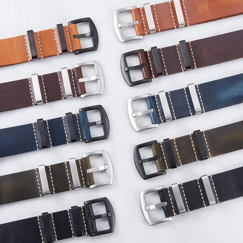 سوار ساعة بديل مزدوج الجوانب من الجلد الناعم سريع الفك مقاس 12 و14 و16 و18 و19 و20 و21 و22 و24 ملم in Kuwait