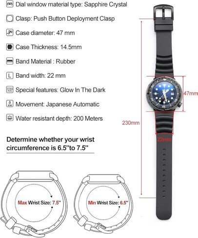 ساعات تكتيكية FROG Heimdallr للرجال، NH35A أوتوماتيكية 200 متر غواص ساعات كريستال ياقوتي للرجال ساعة يد مضيئة ذاتية اللف، قرص 47 ملم in Kuwait