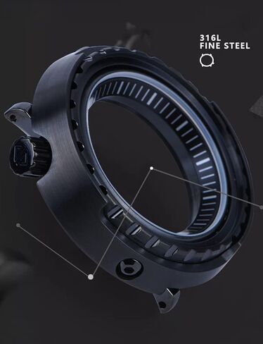 ساعات تكتيكية FROG Heimdallr للرجال، NH35A أوتوماتيكية 200 متر غواص ساعات كريستال ياقوتي للرجال ساعة يد مضيئة ذاتية اللف، قرص 47 ملم in Kuwait