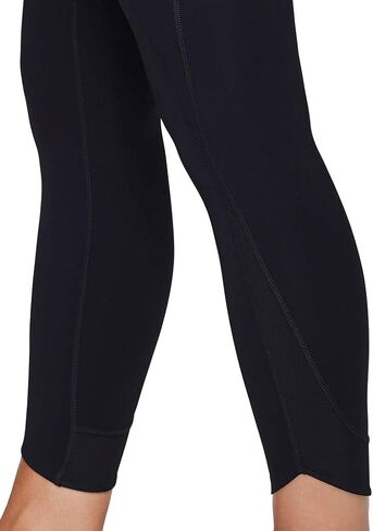 RBX Active Women's Athletic Running Yoga Mesh Detail High Waist 7/8 Length Squat Proof Ankle Legging with Pockets Tulip Hem Black S in Saudi Arabia