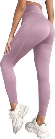 Blooming Jelly Women's Workout Leggings Thermal Warm High Waisted Tummy Control Athletic Gym Yoga Pants with Pocket in Saudi Arabia