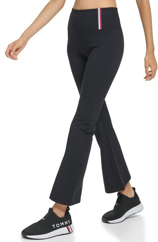 Tommy Hilfiger Women's Compression Flare Bottom Reflective Global Stripe Legging in Saudi Arabia