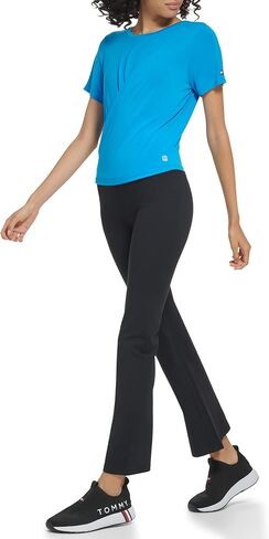 Tommy Hilfiger Women's Compression Flare Bottom Reflective Global Stripe Legging in Saudi Arabia